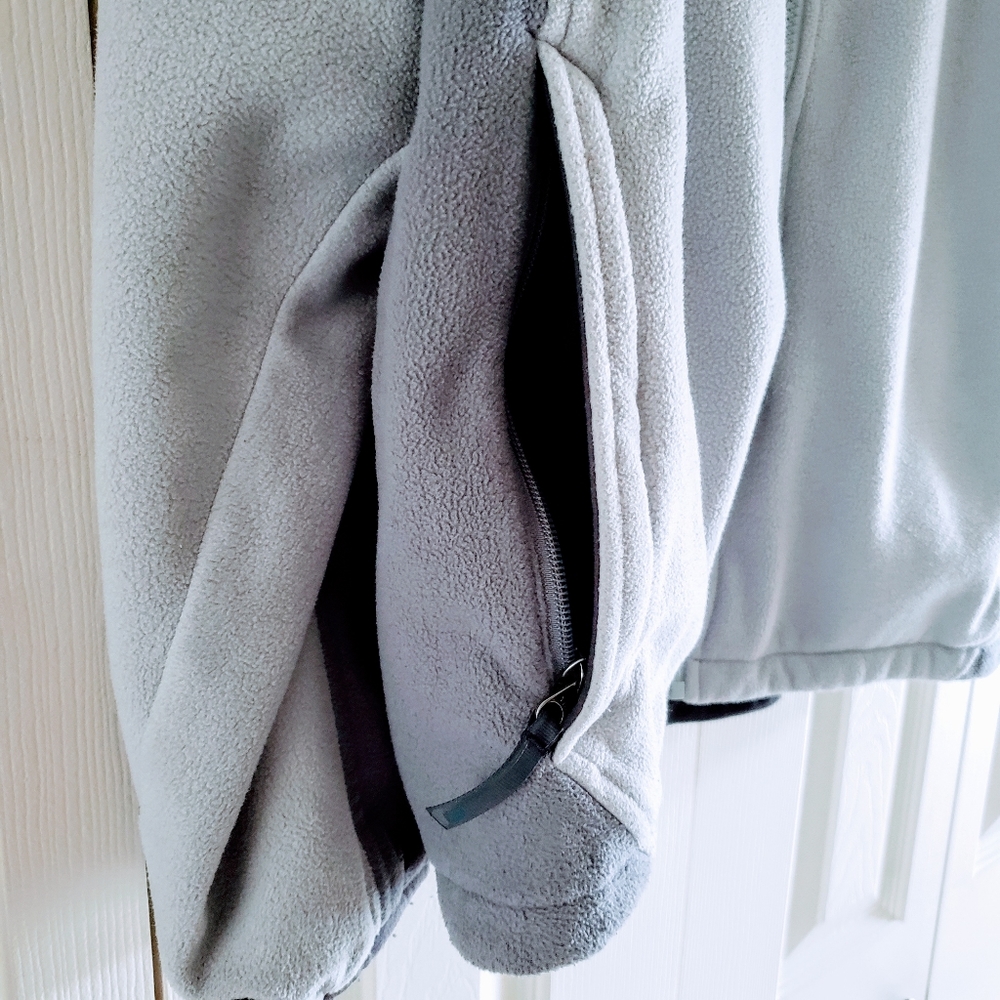 North Face Grey Fleece Zip Up Jacket Pockets Large - Picture 4 of 9
